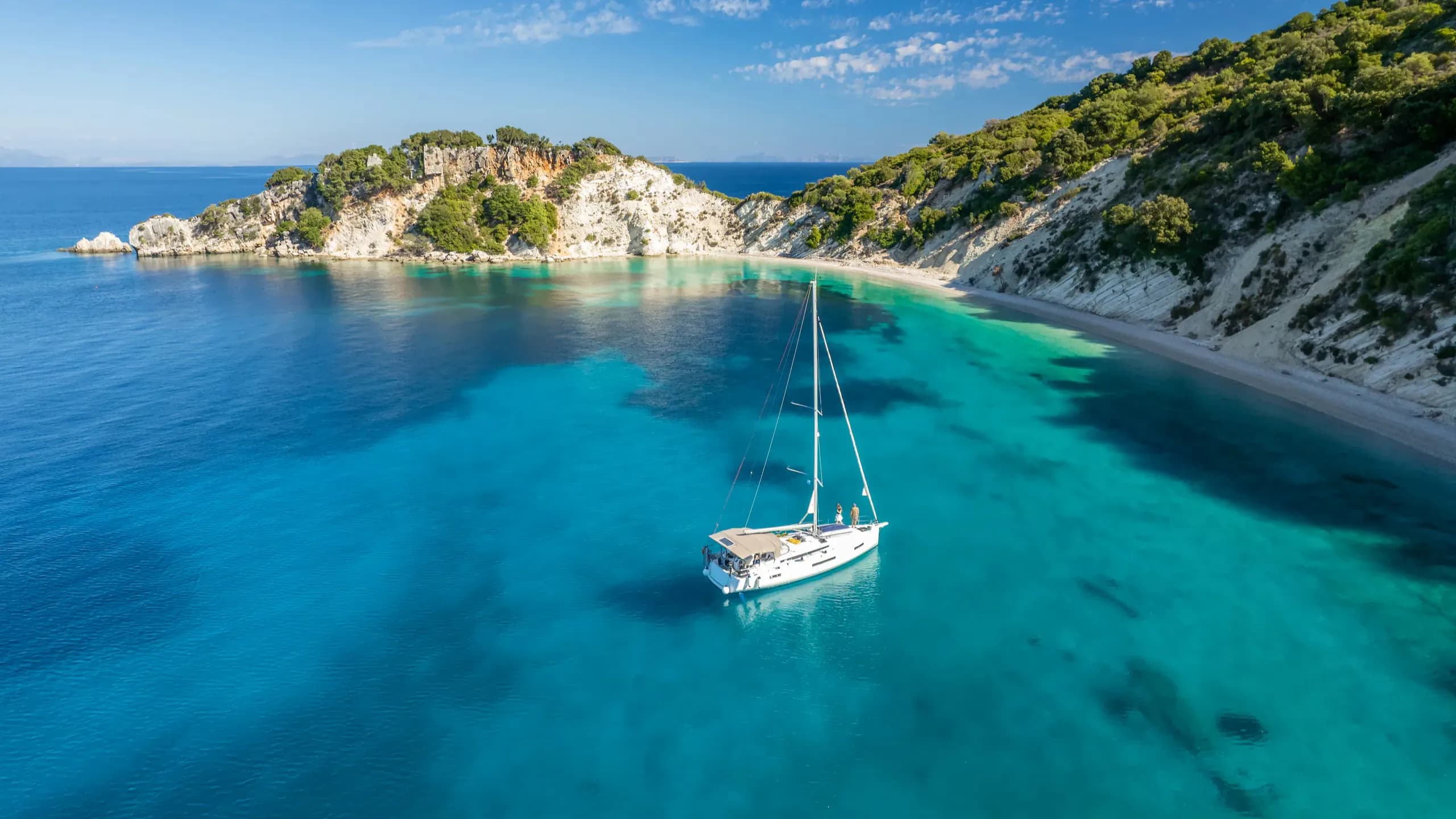 Luxury yacht on the water